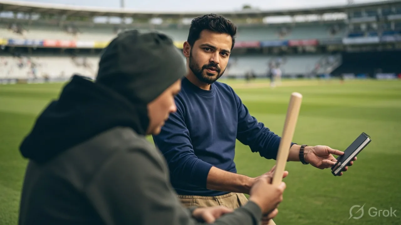 Medium editorial frame of a T20 tactical scene showing field placement and team interaction, used here as the visual marker for the captain matrix on the 4th T20I