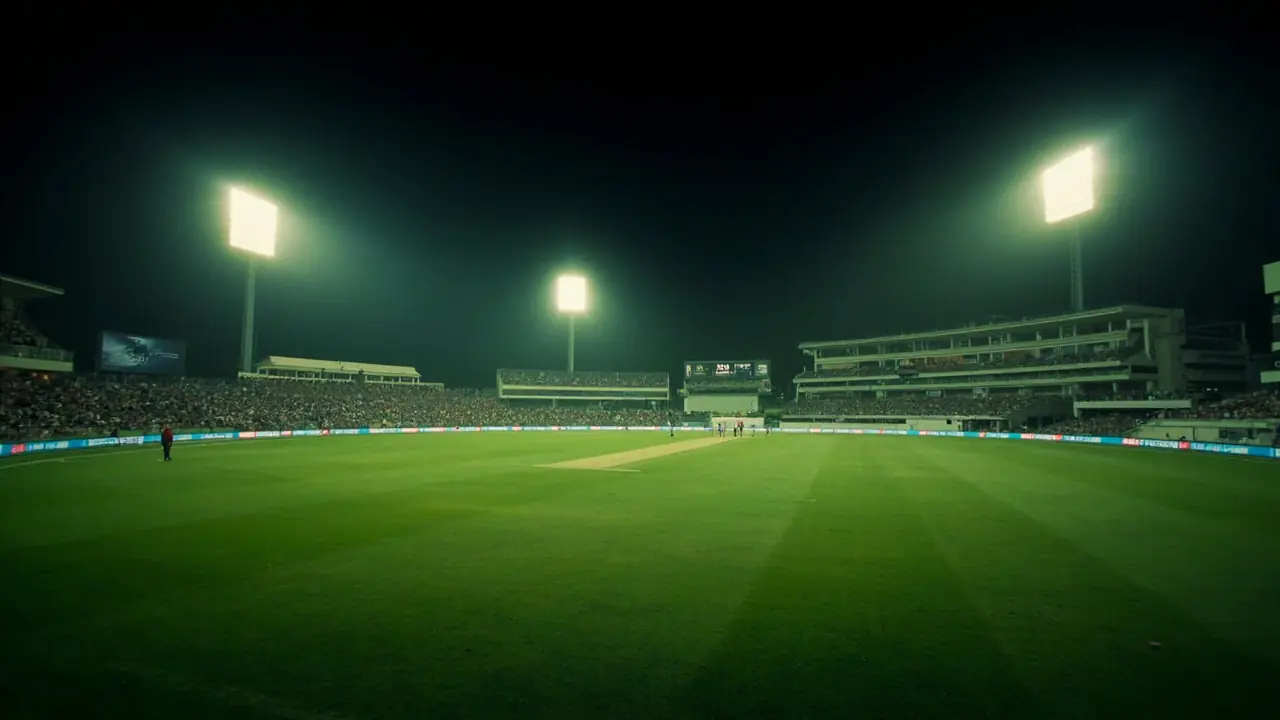 Stadium night floodlights